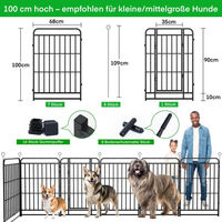 Produktbild von Puluomis XXL Hundelaufstall aus Metall für Welpen in Schwarz