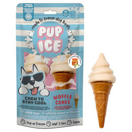 Pup Ice Hundesnack Waffeleis Vanille und Erdnussbutter ohne Zucker und Farbstoffe Mittelgröße – Bild 1 von 3