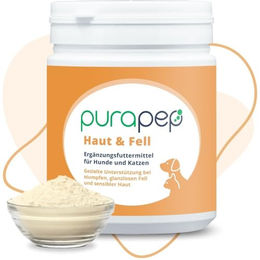 purapep Haut & Fell Nahrungsergänzung für Hunde und Katzen mit Biotin und Omega-3-Fettsäuren 280g - 280 g – Bild 1 von 4