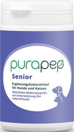 purapep Senior Power Pulver 5-Fach Nährstoffkomplex mit Molkenprotein Omega-3 Taurin und Vitaminen für Hunde und Katzen Senioren 100 g - 100 g – Bild 1 von 5