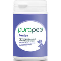 Produktbild von purapep Senior Power Pulver 5-Fach Nährstoffkomplex mit Molkenprotein Omega-3 Taurin und Vitaminen für Hunde und Katzen Senioren 100 g - 100 g