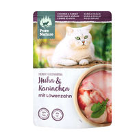 Produktbild von Pure Nature Adult Hundefutter Huhn und Kaninchen mit Löwenzahn getreidefrei und ohne Zucker 12x85g