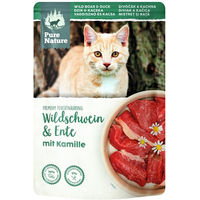 Produktbild von Pure Nature Adult Nassfutter Wildschwein und Ente mit Kamille getreidefrei ohne Zucker 12x85g