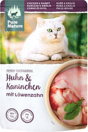 Produktbild von Pure Nature Feline Adult Katzenfutter Huhn und Kaninchen Stückchen in Sauce getreidefrei 12 x 85 g - 12 x 85 g