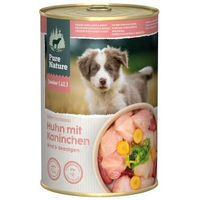 Produktbild von Pure Nature Hund Junior Nassfutter Huhn Kaninchen & Rind getreidefrei ohne Zucker 6 x 400 g - 6 x 400 g