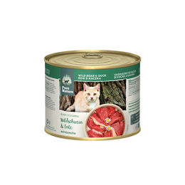 Produktbild von Pure Nature Hundefutter Adult Wildschwein und Ente mit Kamille getreidefrei ohne Zucker 6x200g