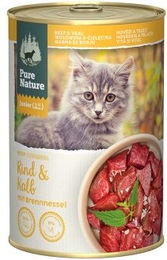 Produktbild von Pure Nature Junior Kitten Nassfutter Rind und Kalb getreidefrei ohne Zucker 6x400g - 6 x 400 g