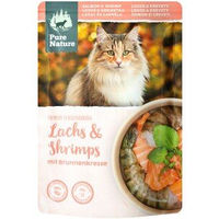 Produktbild von Pure Nature Katzenfutter Adult Lachs & Garnele getreidefrei ohne Zucker 12x80g - 12 x 80 g