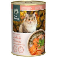Produktbild von Pure Nature Katzenfutter Adult Lachs und Shrimps getreidefrei und ohne Zucker 6x375 g - 6 x 375 g