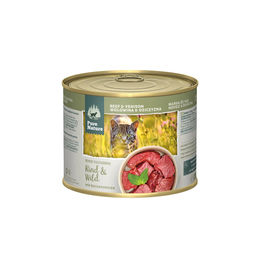 Produktbild von Pure Nature Katzenfutter Adult Rind & Wild mit Katzenminze getreidefrei ohne Zucker 6x200g