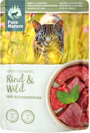 Produktbild von Pure Nature Katzenfutter Adult Rind & Wild Stückchen in Sauce getreidefrei und zuckerfrei 12 x 85 g - 12 x 85 g