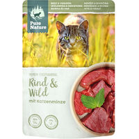 Produktbild von Pure Nature Katzenfutter Adult Rind & Wild Stückchen in Sauce getreidefrei und zuckerfrei 12 x 85 g - 12 x 85 g