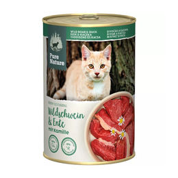 Pure Nature Katzenfutter Adult Wildschwein & Ente Getreidefrei mit hohem Fleischanteil 6 x 400 g – Bild 1 von 1