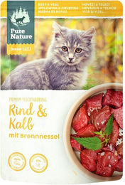 Produktbild von Pure Nature Kitten Nassfutter Rind & Kalb Stückchen in Sauce Getreidefrei ohne Zucker 12 x 85 g - 12 x 85 g