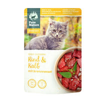 Produktbild von Pure Nature Kitten Nassfutter Rind und Kalb mit Brennnessel getreidefrei 12x85g