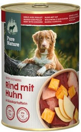 Produktbild von Pure Nature Nassfutter Hund Adult Huhn und Rind Getreidefrei 6 x 400 g - 6 x 400 g