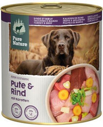 Produktbild von Pure Nature Nassfutter Hund Adult Pute und Rind getreidefrei und ohne Zucker 6 x 800 g - 6 x 800 g