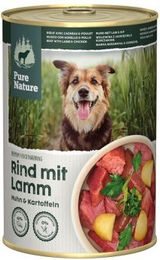 Produktbild von Pure Nature Nassfutter Hund Adult Rind Lamm und Huhn Getreidefrei 6 x 400 g - 6 x 400 g