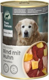 Produktbild von Pure Nature Nassfutter Hund Senior Rind mit Huhn getreidefrei und ohne Zucker 6 x 400 g - 6 x 400 g