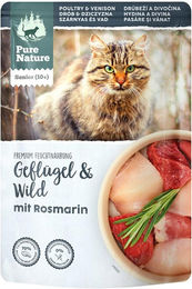 Produktbild von Pure Nature Senior Katzen Nassfutter Geflügel & Wild Stückchen in Sauce Getreidefrei 12x85g - 12 x 85 g