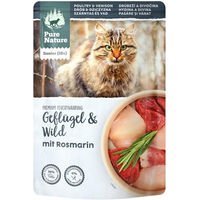 Produktbild von Pure Nature Senior Katzen Nassfutter Geflügel & Wild Stückchen in Sauce Getreidefrei 12x85g - 12 x 85 g