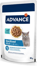 Produktbild von Purina Advance Feline Sterilized Katzenfutter Adult Kabeljau Stückchen in Sauce 24 x 85 g - 24 x 85 g