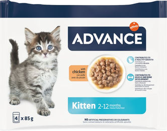 Produktbild von Purina Advance Kitten Huhn Stückchen in Sauce 52 x 85 g - 52 x 85 g