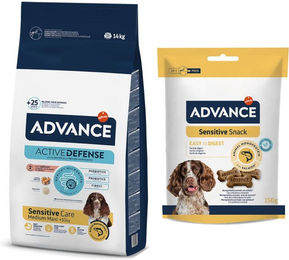 Produktbild von Purina Advance Sensitive Trockenfutter Lachs und Reis für adulte Hunde 14 kg - 2 x 14 kg