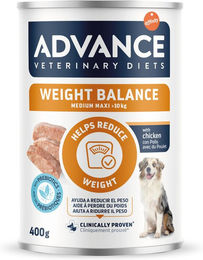 Produktbild von Purina Advance Veterinary Diets Weight Balance Medium/Maxi Nassfutter für erwachsene Hunde zur Gewichtskontrolle 6 x 400 g - 6 x 400 g