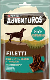 Produktbild von Purina Adventuros Kausnack Filetti mit Ente getreidefrei ohne Farb- und Aromastoffe 4 x 70 g