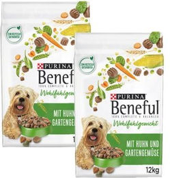 Purina Beneful Trockenfutter Hund Adult Huhn zur Gewichtskontrolle ohne Farb- und Aromastoffe 24 kg - 2 x 12 kg – Bild 1 von 3