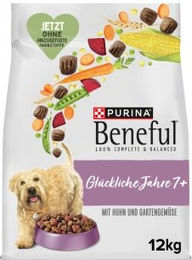 Purina Beneful Trockenfutter Hund Senior Huhn ohne Farb- und Aromastoffe 24 kg - 2 x 12 kg – Bild 1 von 3