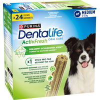 Produktbild von Purina Dentalife Active Fresh Zahnpflege-Snacks für erwachsene mittelgroße Hunde ohne Farb- und Aromastoffe 48 Sticks