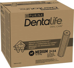Produktbild von Purina Dentalife Zahnpflege-Snacks für erwachsene Hunde mittlerer Rassen ohne Zucker und Farbstoffe 48 Sticks (16 x 69 g) - 16 x 69 g