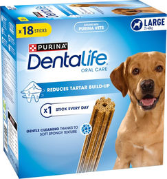 Produktbild von Purina Dentalife Zahnpflege-Snacks für große Hunde Adult ohne Zucker 18 Sticks 6 x 106 g - 6 x 106 g