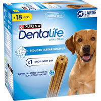 Produktbild von Purina Dentalife Zahnpflege-Snacks für große Hunde Adult ohne Zucker 18 Sticks 6 x 106 g - 6 x 106 g