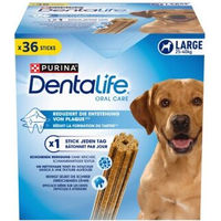 Produktbild von Purina Dentalife Zahnpflege-Snacks für große Hunde mit Huhn ohne Farb- und Aromastoffe 2540g