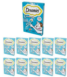 Purina Dreamies Creamy Katzenleckerlis mit Lachs für erwachsene Katzen 44x10g - 44 x 10 g – Bild 1 von 10