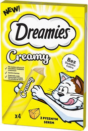 Purina DREAMIES Creamy Katzensnacks Käse Cremige Leckerlis für Katzen Alle Altersstufen 4x10g - 4 x 10 g – Bild 1 von 2