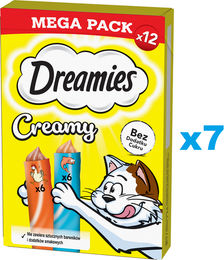 Purina Dreamies Cremige Katzen-Leckerlis Huhn und Lachs 840 g - 7 x 120 g – Bild 1 von 5