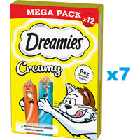 Produktbild von Purina Dreamies Cremige Katzen-Leckerlis Huhn und Lachs 840 g - 7 x 120 g