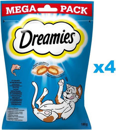 Purina Dreamies Katzenleckerlis Lachs für erwachsene Katzen 4x180g - 4 x 180 g – Bild 1 von 3