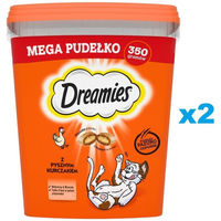 Produktbild von Purina Dreamies Katzensnacks Huhn Leckerli für erwachsene Katzen 2x350 g - 2 x 350 g