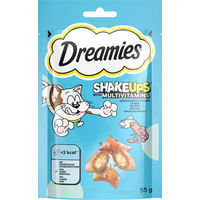 Produktbild von Purina Dreamies Shake Ups Multivitamins Katzenleckerli Seafood Festival mit Thunfisch Lachs und Garnele für Kitten 55 g - 55 g