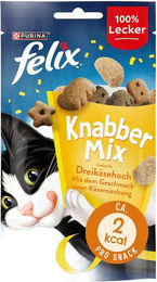 Purina Felix KnabberMix Dreikäsehoch Katzensnack mit Käsegeschmack für erwachsene Katzen 8 x 60g – Bild 1 von 1