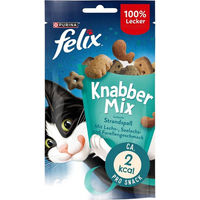 Produktbild von Purina Felix KnabberMix Strandspaß Katzensnack mit Fisch Geschmack für erwachsene Katzen 8 x 60g