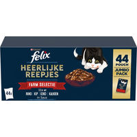 Produktbild von Purina Felix Tasty Shreds Katzennassfutter Stückchen in Sauce Auswahl der Farm 44 x 80 g - 44 x 80 g