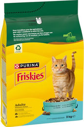 Produktbild von Purina Friskies Adult Katzenfutter mit Fisch ohne Farb- und Aromastoffe 3 kg
