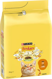 Produktbild von Purina Friskies Adult Katzenfutter mit Huhn ohne Farb- und Aromastoffe sowie Konservierungsstoffe 3 kg - 3 kg