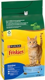 Produktbild von Purina Friskies Sterilized Katzenfutter Adult mit Lachs, Thunfisch und Gemüse 1,5 kg